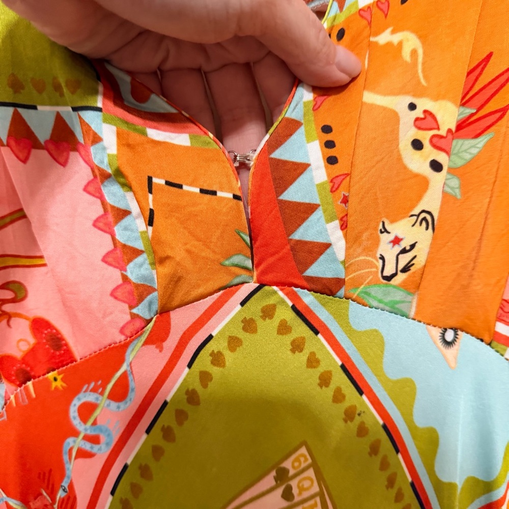 Never Fully Dressed Vibrant Patchwork Midi Dress - Picture 2 of 5